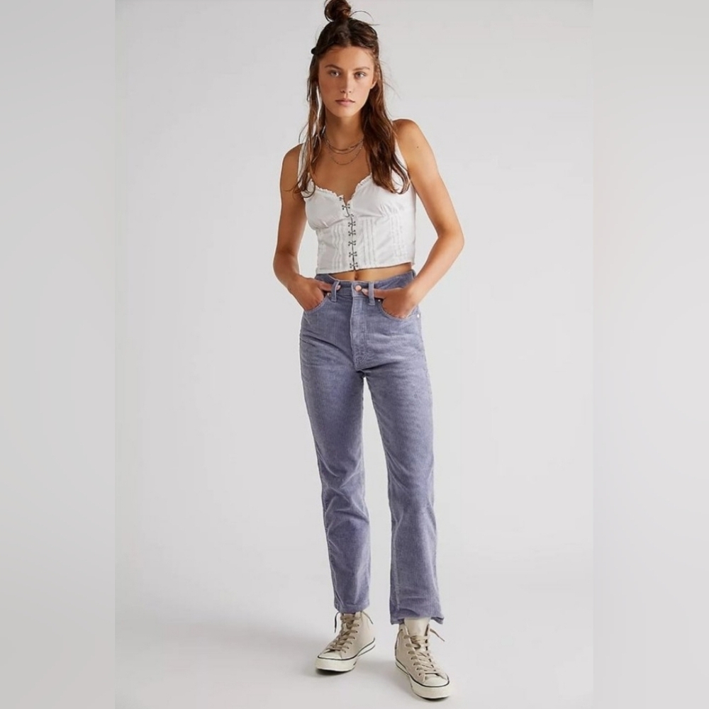 Wrangler Size 29 Corduroy Wild West 603 High Rise Straight‎ periwinkle